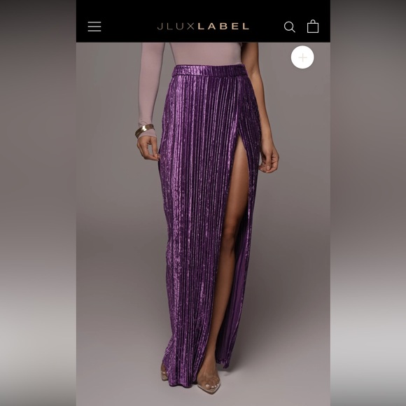 NWT JLUXLABLE velvet high slit skirt. - Picture 3 of 12